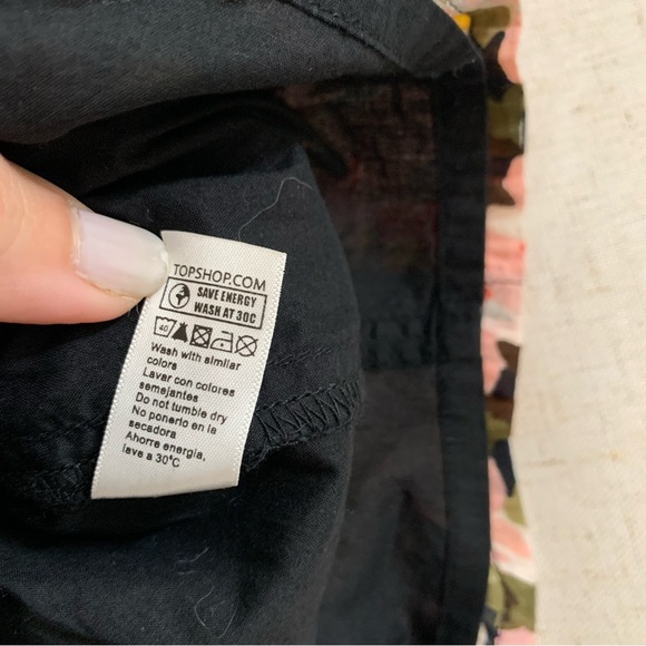 Top shop Multicolored Floral Printed Double Lined Cotton Mini Skirt 2 - Picture 6 of 7